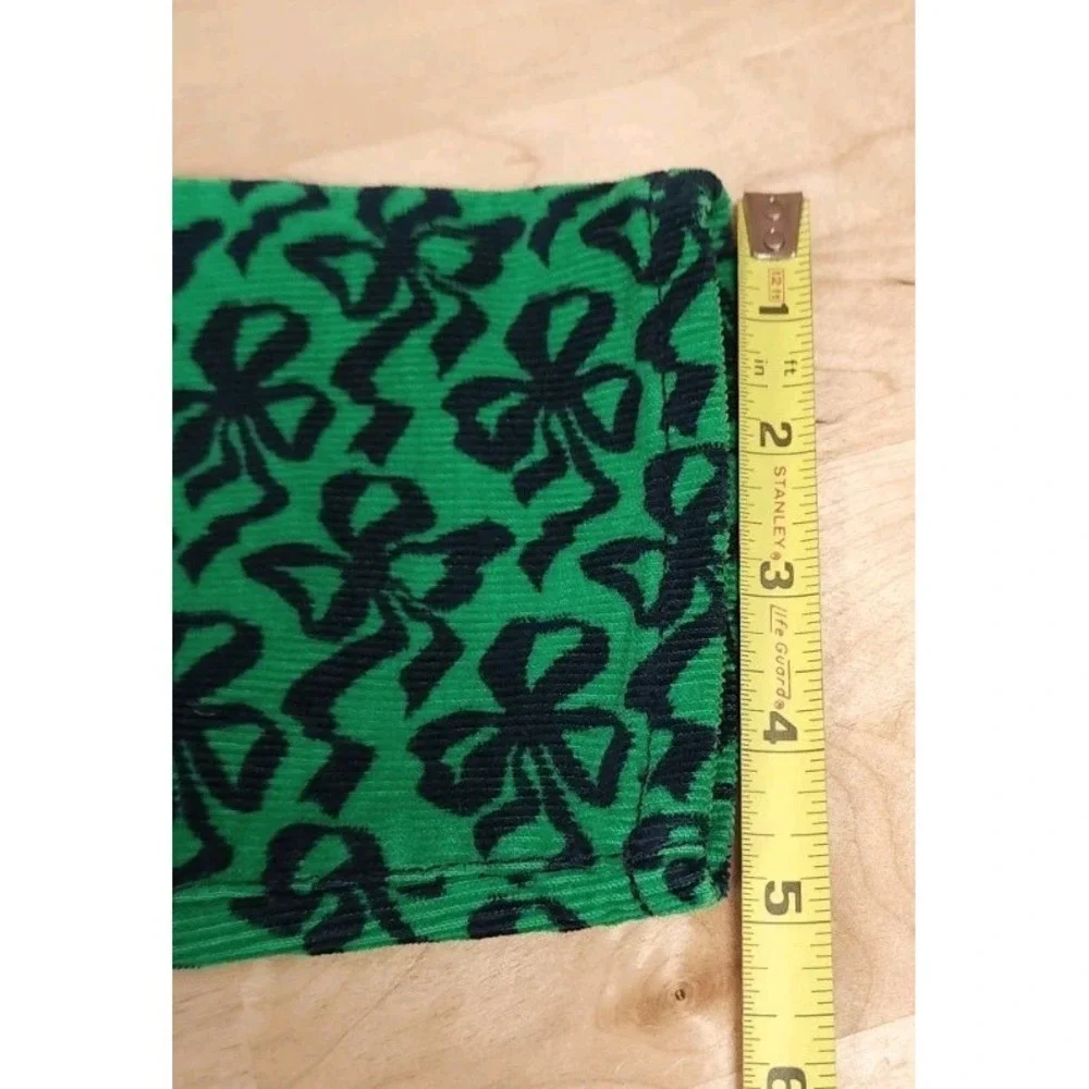 J. Crew‎ Toothpick Corduroy Skinny Jeans Green Shamrock Print Womens Size 24